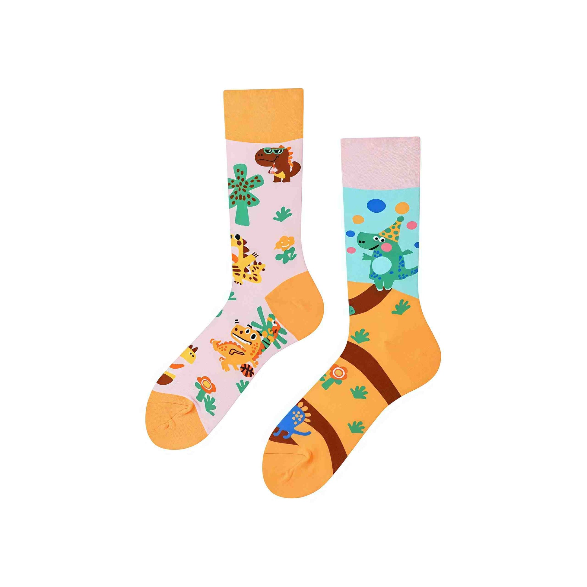 Verspielte Dinosaurier-Cartoon-Viertel-Socken - image 1
