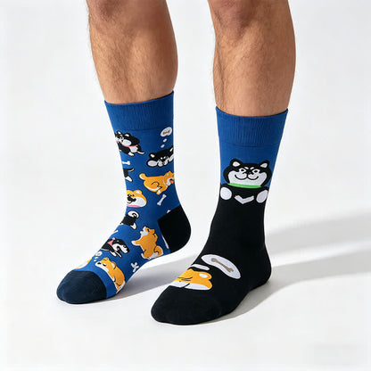 Viertelsocken mit niedlichem Hundeknochenmuster - Blau - EU35-43 (US2-9) - image 0