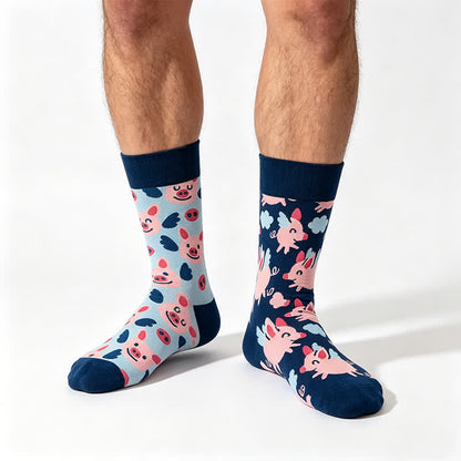 Niedliche Cartoon-Schweinchen-Socken - Blau - EU35-43 (US2-9) - image 0