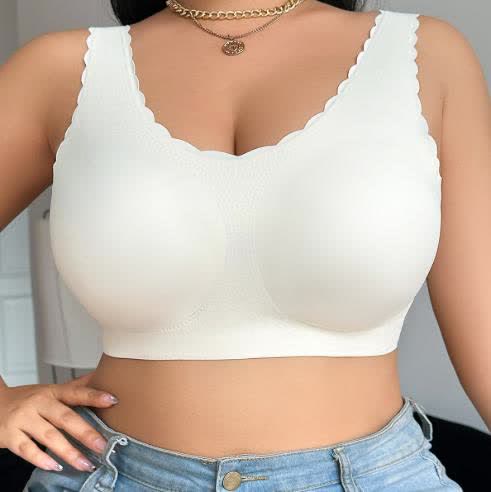 Nahtloser kabelloser BH mit breiten Trägern - Weiß - 4XL - image 1