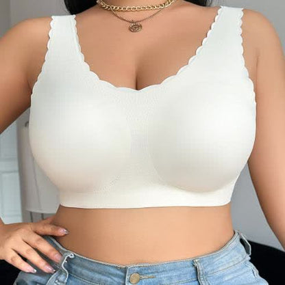 Nahtloser kabelloser BH mit breiten Trägern - Weiß - 4XL - image 1