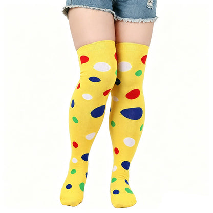 Oberschenkelhohe Socken mit Polka-Dots (3 Paar) - Gelb - Einheitsgröße - image 7