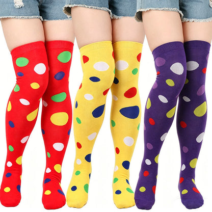 Oberschenkelhohe Socken mit Polka-Dots (3 Paar) - image 1