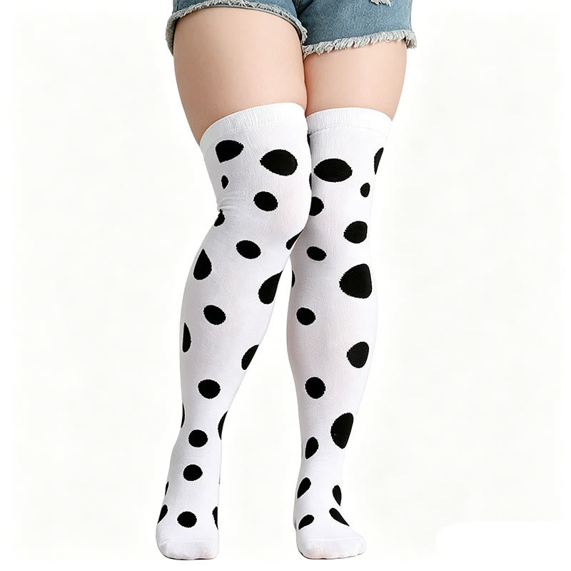 Oberschenkelhohe Socken mit Polka-Dots (3 Paar) - Weiß - Einheitsgröße - image 4