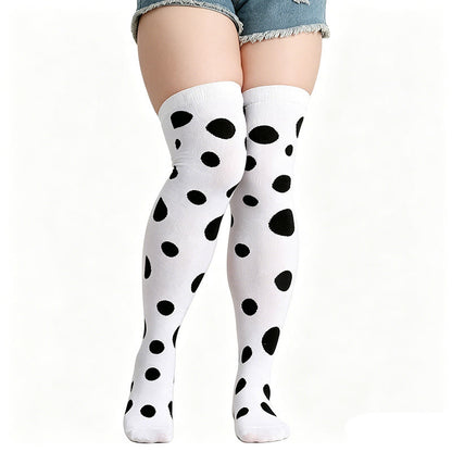 Oberschenkelhohe Socken mit Polka-Dots (3 Paar) - Weiß - Einheitsgröße - image 4