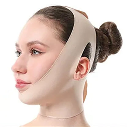 Hautton-elastische, verlängerte, physikalisch straffende Gesichtsmaske - Nackt - Einheitsgröße - image 0