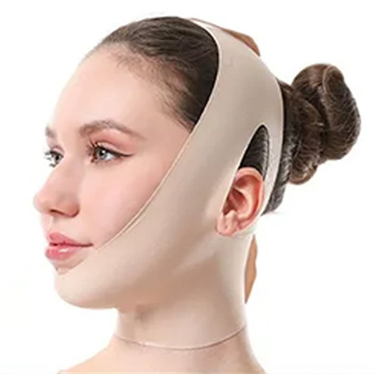 Hautton-elastische, verlängerte, physikalisch straffende Gesichtsmaske - Nackt - Einheitsgröße - image 0