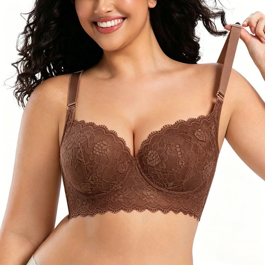 Elegante braune Spitzen-BHs mit vollständiger Abdeckung - image 0
