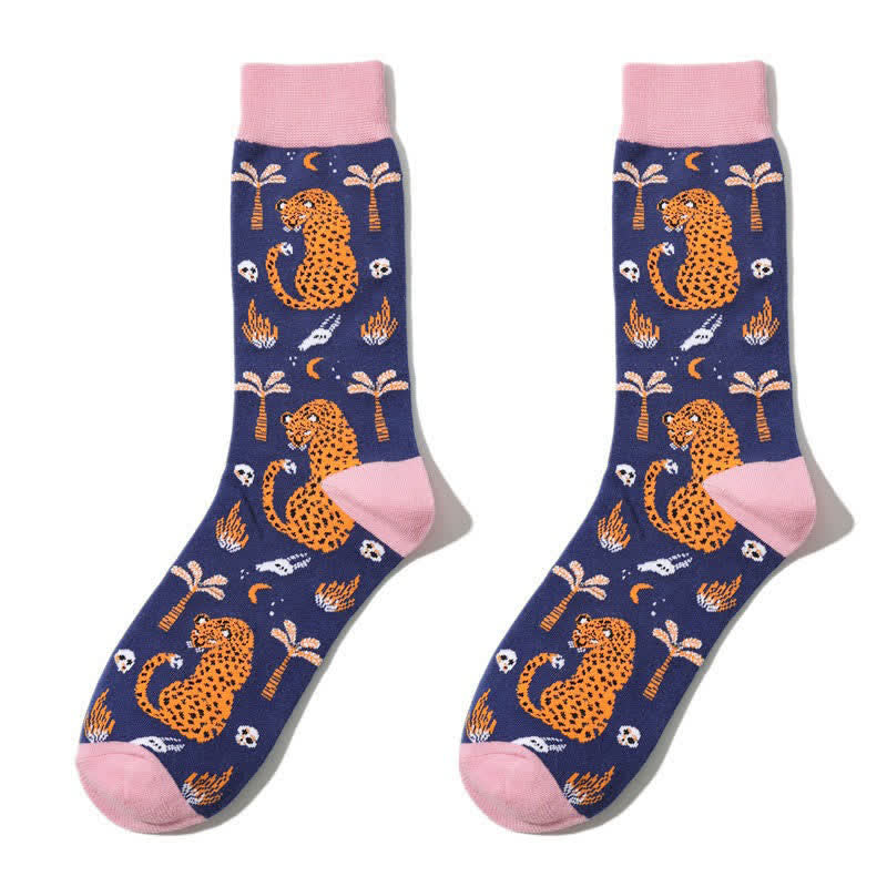 Viertelsocken mit Waldleopardenmuster (3 Paar) - Rosa - EU38-45 (US5-11) - image 3