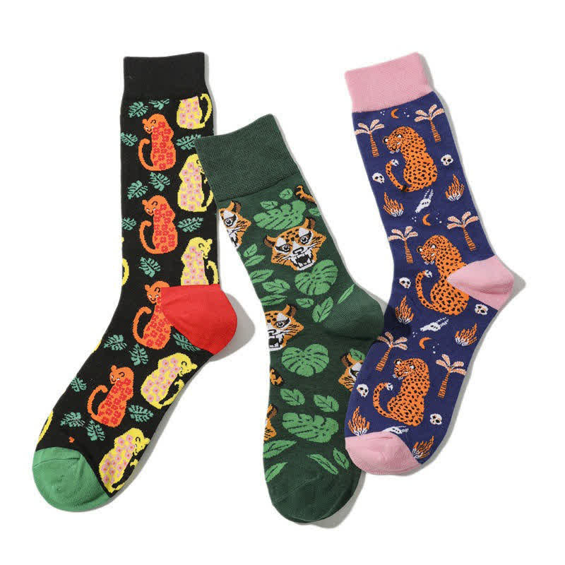 Viertelsocken mit Waldleopardenmuster (3 Paar) - image 1