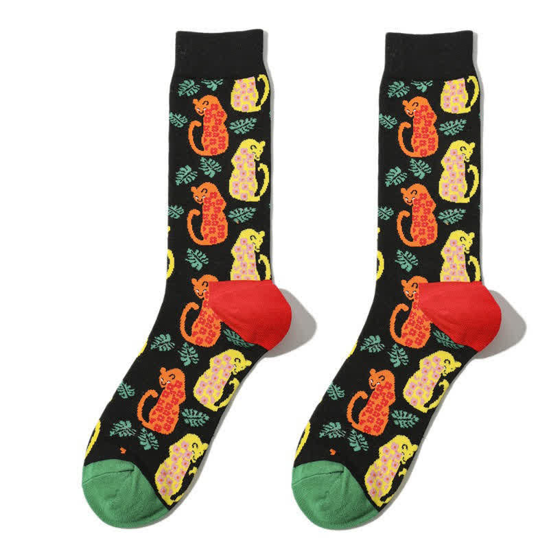 Viertelsocken mit Waldleopardenmuster (3 Paar) - Schwarz - EU38-45 (US5-11) - image 4