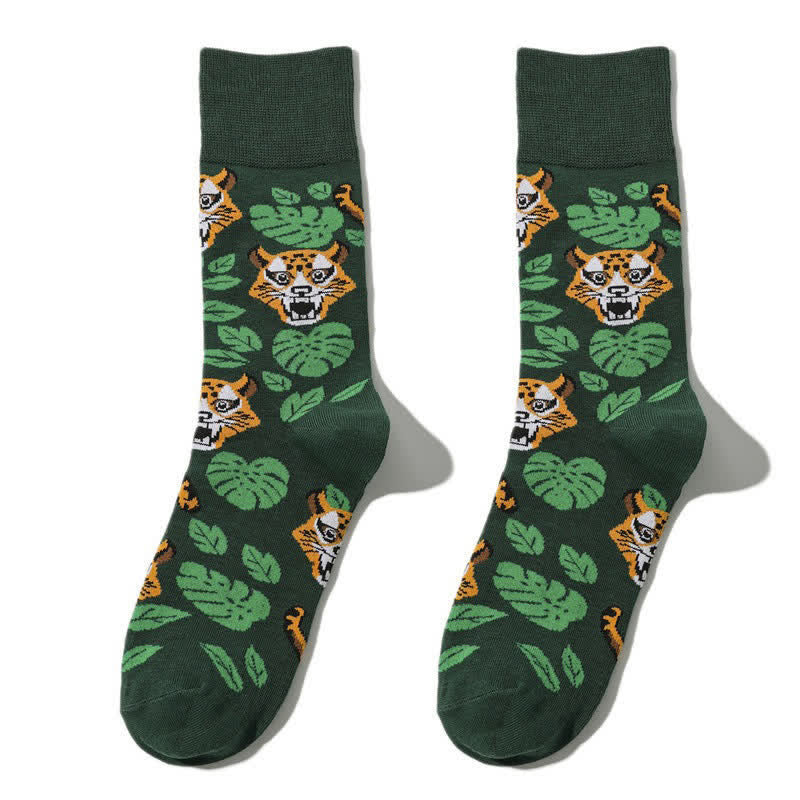 Viertelsocken mit Waldleopardenmuster (3 Paar) - Grün - EU38-45 (US5-11) - image 2