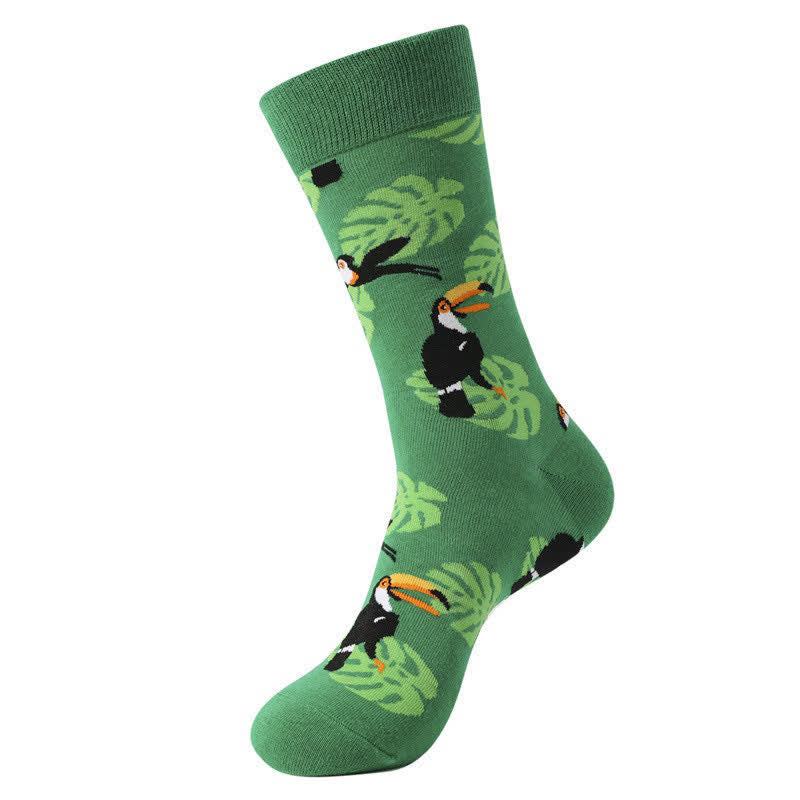Tropische Vogelviertel-Socken (3 Paar) - Grün - EU38-45 (US5-11) - image 1