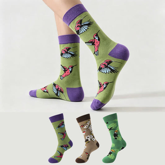 Tropische Vogelviertel-Socken (3 Paar) - Mehrfarbig - EU38-45 (US5-11) - image 0