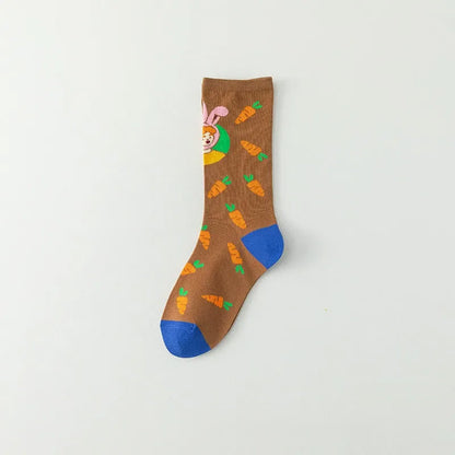 Lustige Socken mit Cartoon-Gittermuster (4 Paar) - Blau - EU36-40 (US3-7) - image 2
