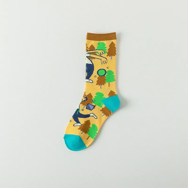 Viertelsocken mit niedlichen Cartoon-Motiven (4 Paar) - Gelb - EU36-40 (US3-7) - image 9