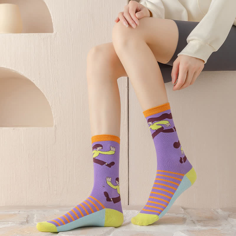 Viertelsocken mit niedlichen Cartoon-Motiven (4 Paar) - image 5