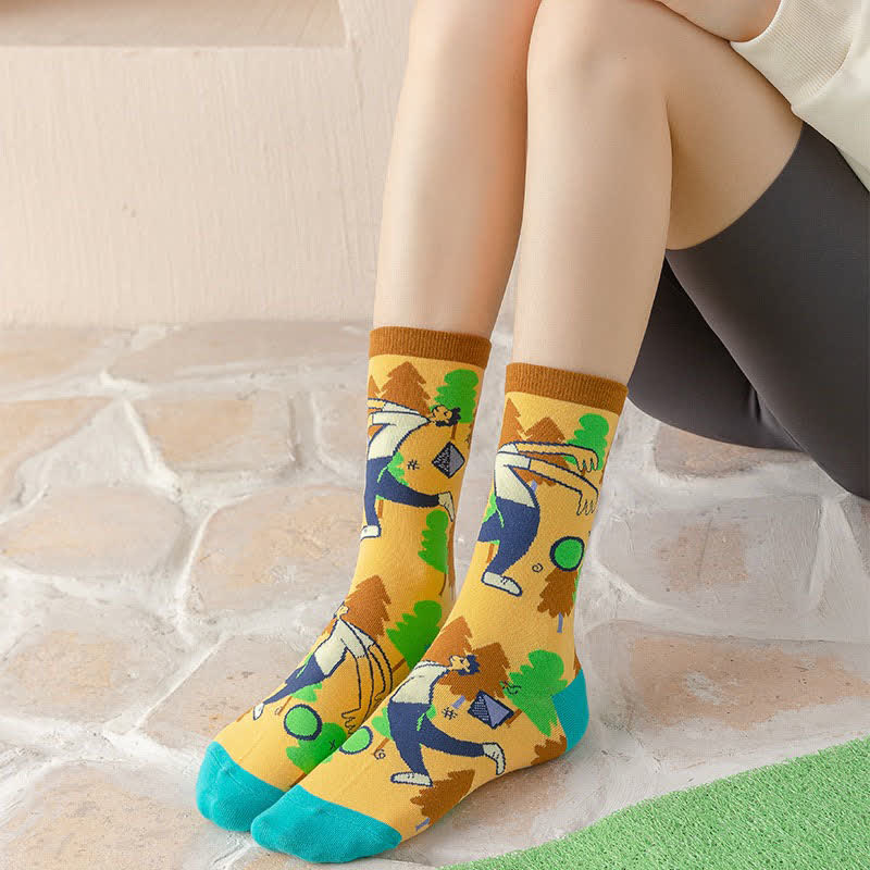 Viertelsocken mit niedlichen Cartoon-Motiven (4 Paar) - image 1