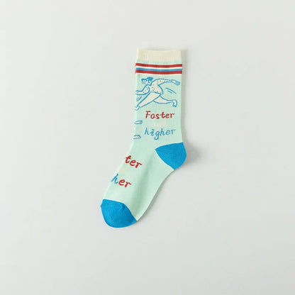 Viertelsocken mit niedlichen Cartoon-Motiven (4 Paar) - Blau - EU36-40 (US3-7) - image 8