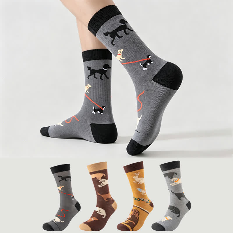 Verspielte Hunde-Kaninchen-Viertel-Socken - Mehrfarbig - EU38-45 (US5-11) - image 0