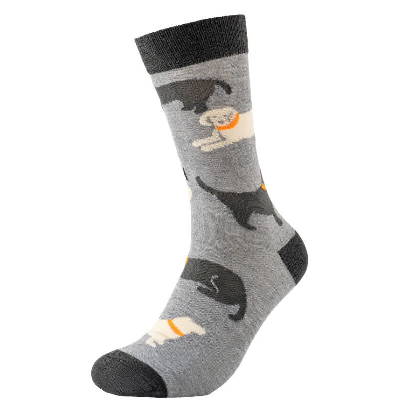 Verspielte Hunde-Kaninchen-Viertel-Socken - Grau - EU38-45 (US5-11) - image 2