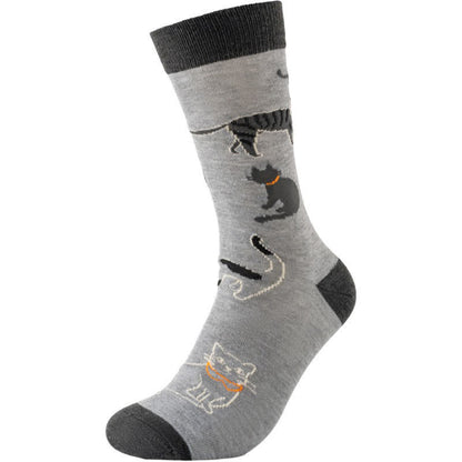 Niedliche Katzen-Socken (4 Paar) - Grau - EU38-45 (US5-11) - image 3