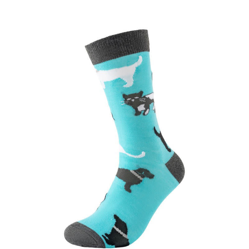 Niedliche Katzen-Socken (4 Paar) - Blau - EU38-45 (US5-11) - image 4