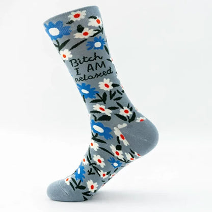 Lustige, bunte Viertelsocken mit Blumenmuster (5 Paar) - image 5
