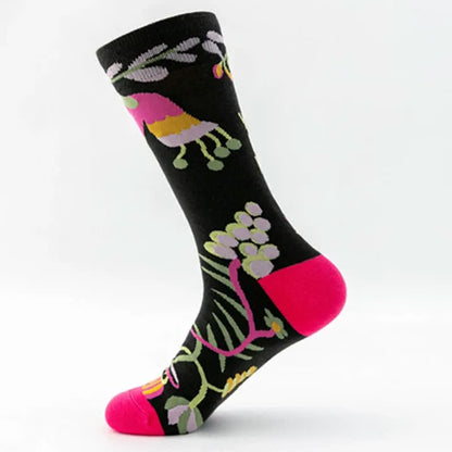 Lustige, bunte Viertelsocken mit Blumenmuster (5 Paar) - image 8