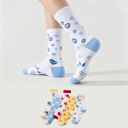 Niedliche Socken mit süßem Muster für das tägliche Vierteljahr (5 Paar) - image 0