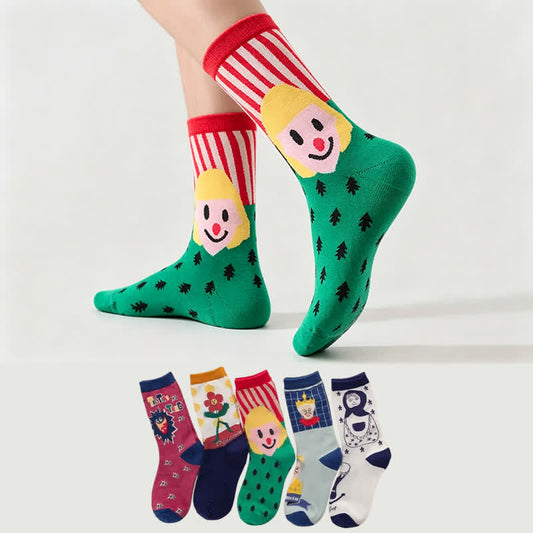 Lustige Viertelsocken mit Grafikmuster (5 Paar) - image 0
