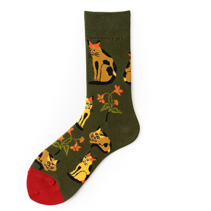 Viertelsocken mit Blumenmuster und Farbblockmuster (5 Paar) - Armeegrün - EU36-43 (US3-9) - image 4