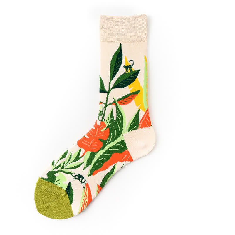 Viertelsocken mit Blumenmuster und Farbblockmuster (5 Paar) - Beige - EU36-43 (US3-9) - image 5