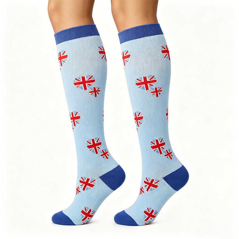 Kompressionsstrümpfe mit Nationalflaggenmotiven (6 Paar) - England - S/M - image 1