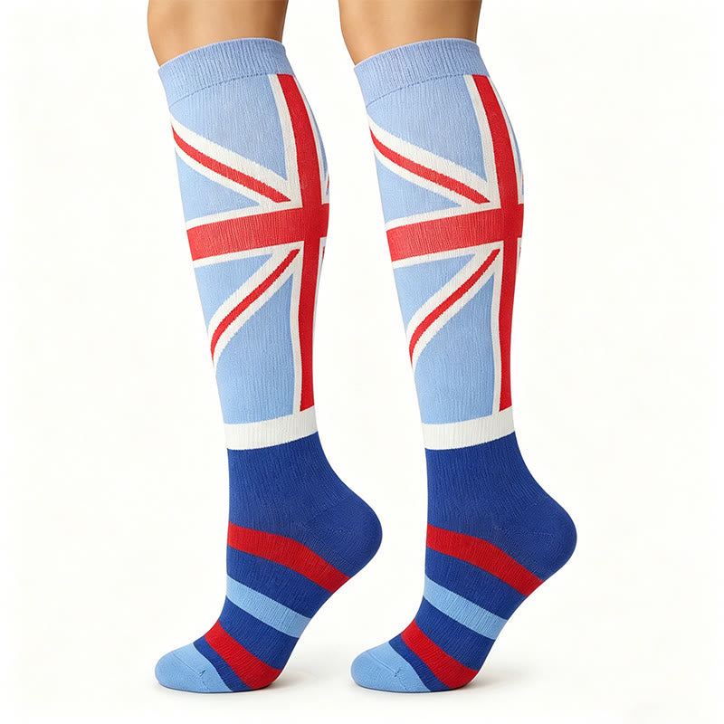 Union-Jack-Sport-Kompressionssocken (6 Paar) - Hellblau - S/M - image 5
