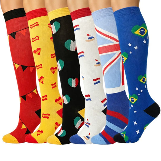 Union-Jack-Sport-Kompressionssocken (6 Paar) - Mehrfarbig - S/M - image 0