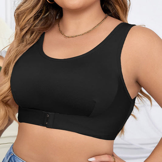 Sport-BH ohne Frontverschluss - Schwarz - 4XL - image 0