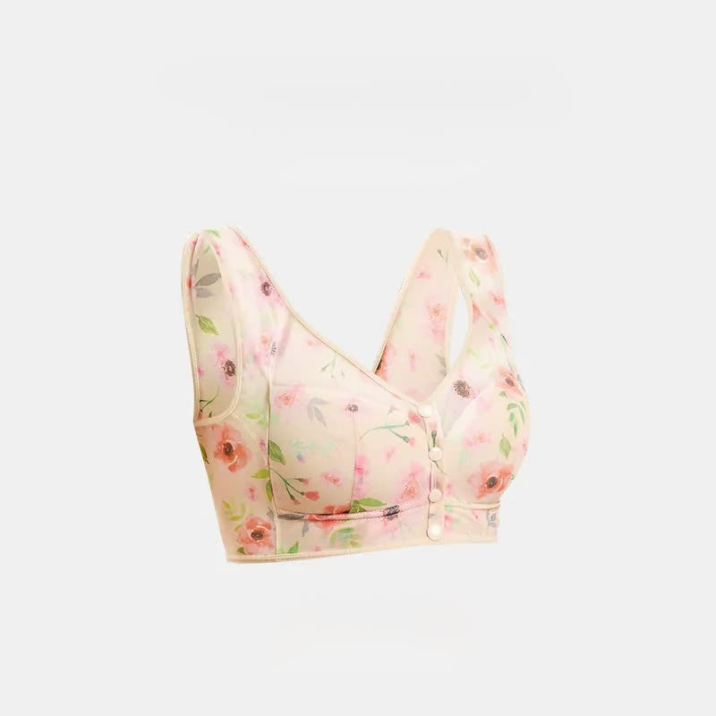 Kabelloser BH mit Blumenmuster und Vorderverschluss - Nackt - 6L - image 5