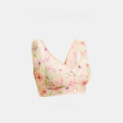 Kabelloser BH mit Blumenmuster und Vorderverschluss - Nackt - 6L - image 5