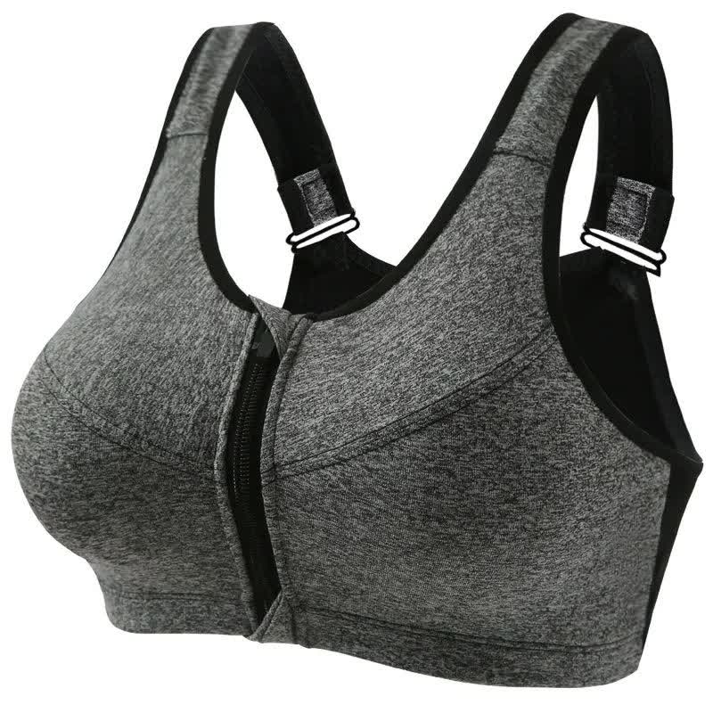Sport-BH ohne Bügel mit Reißverschluss vorne (2er-Pack) - Grau - 5XL - image 9