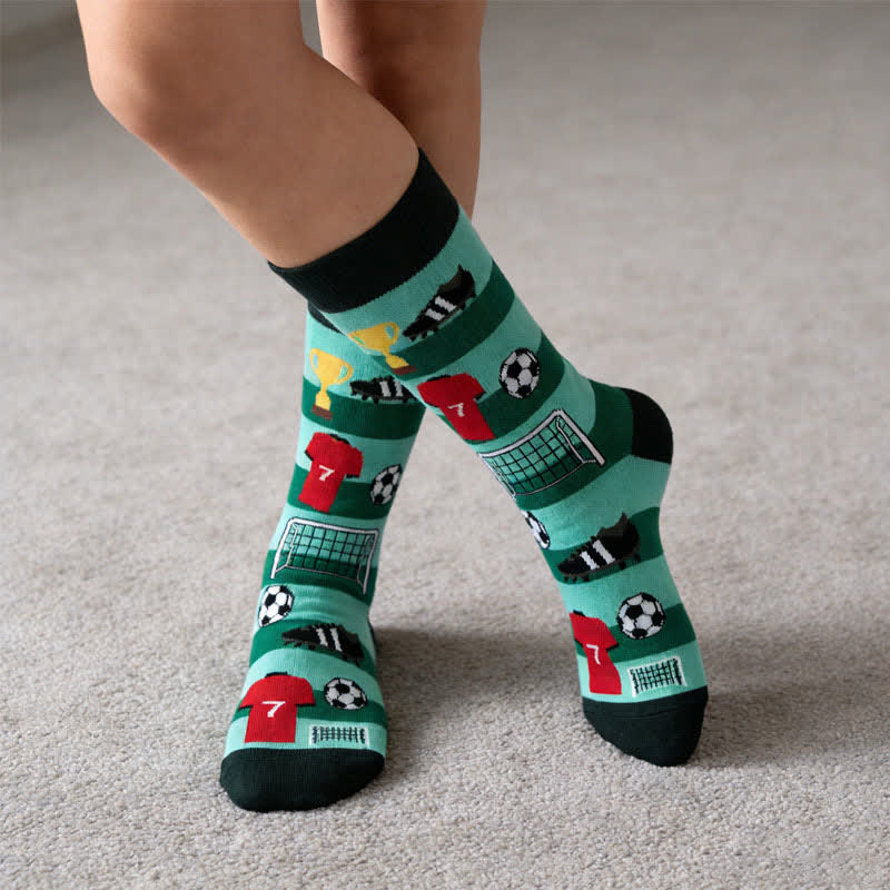 Fußballstreifen-Baumwollsocken (3 Paar) - image 3