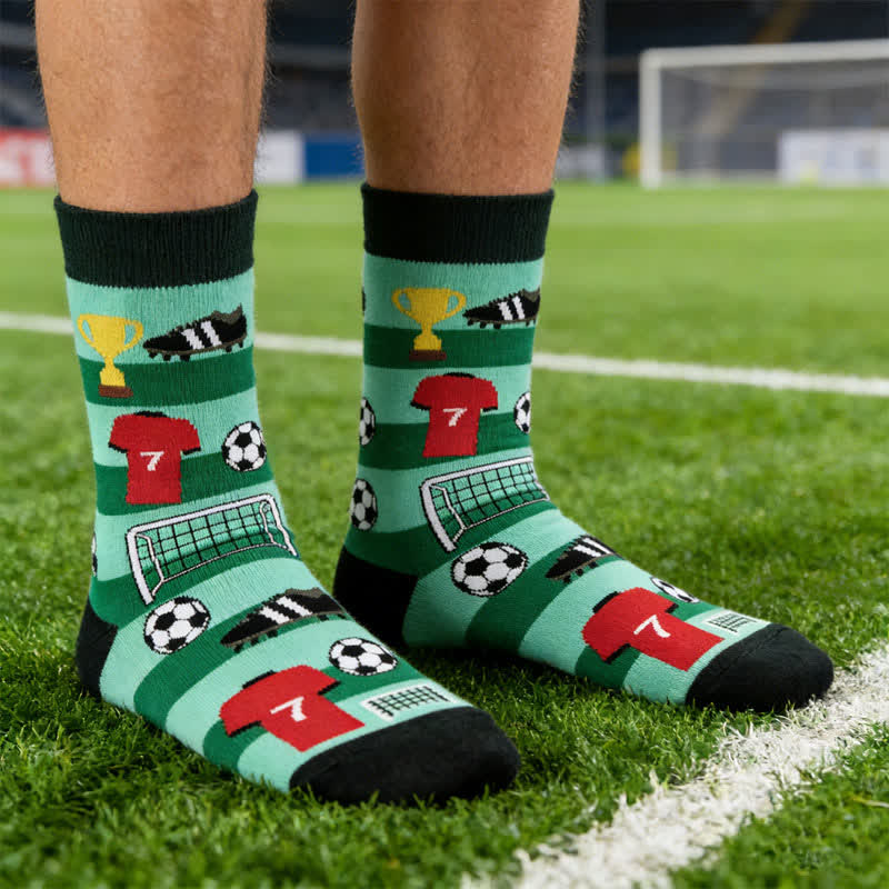 Fußballstreifen-Baumwollsocken (3 Paar) - image 5