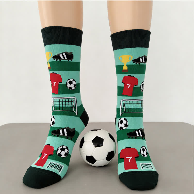 Fußballstreifen-Baumwollsocken (3 Paar) - image 1