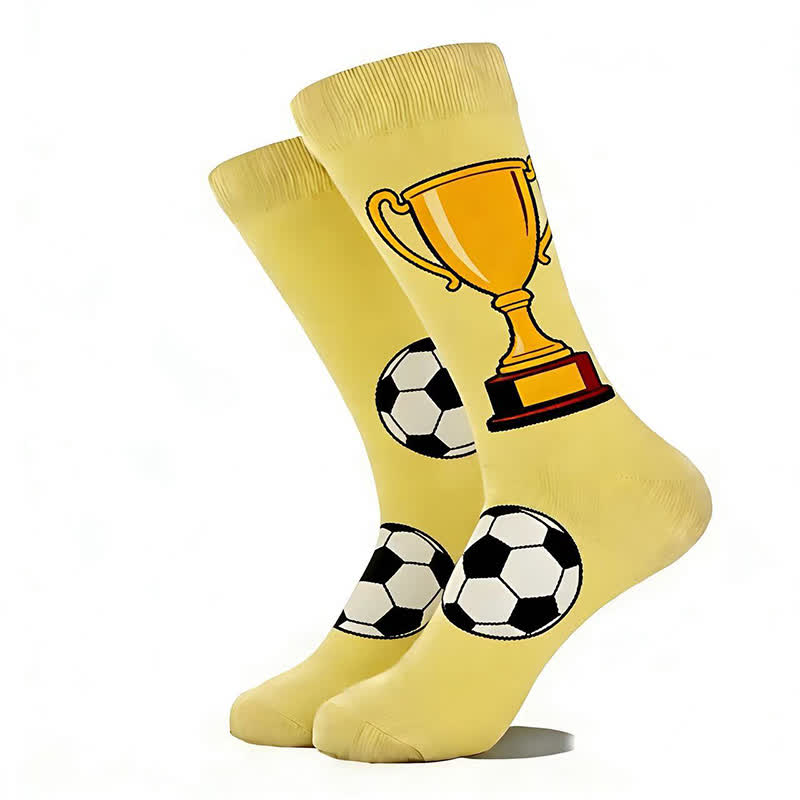 Trendige Viertelsocken mit Fußballmuster (5 Paar) - image 7