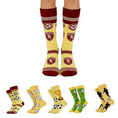 Trendige Viertelsocken mit Fußballmuster (5 Paar) - image 0