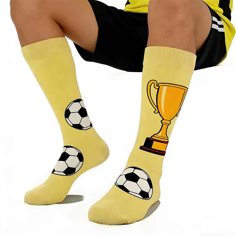 Trendige Viertelsocken mit Fußballmuster (5 Paar) - image 3