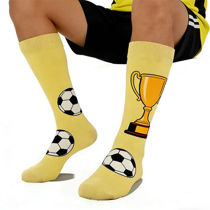Trendige Viertelsocken mit Fußballmuster (5 Paar) - image 3