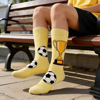 Trendige Viertelsocken mit Fußballmuster (5 Paar) - image 1