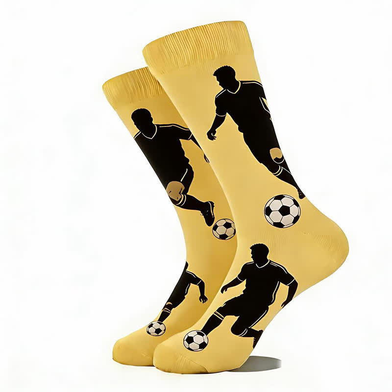 Trendige Viertelsocken mit Fußballmuster (5 Paar) - image 8