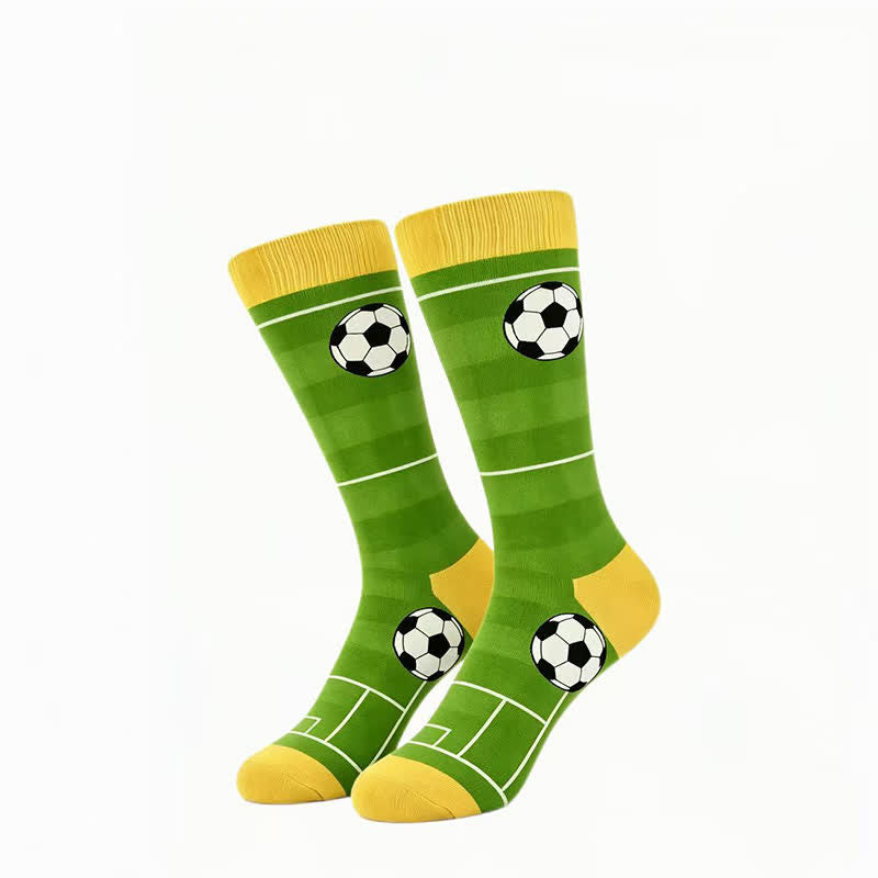 Trendige Viertelsocken mit Fußballmuster (5 Paar) - image 11